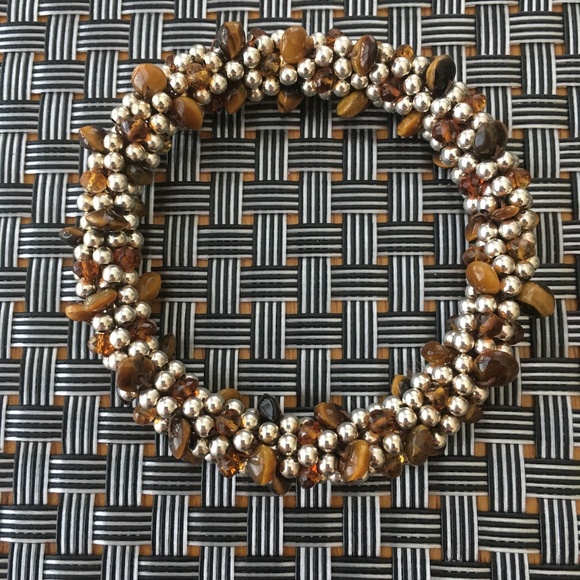 Sterling Silver & Tigers Eye Beaded Bracelet - Picture 4 of 5